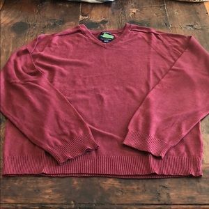 AMERICAN EAGLE Vintage Slim Fit VNeck Sweater Red